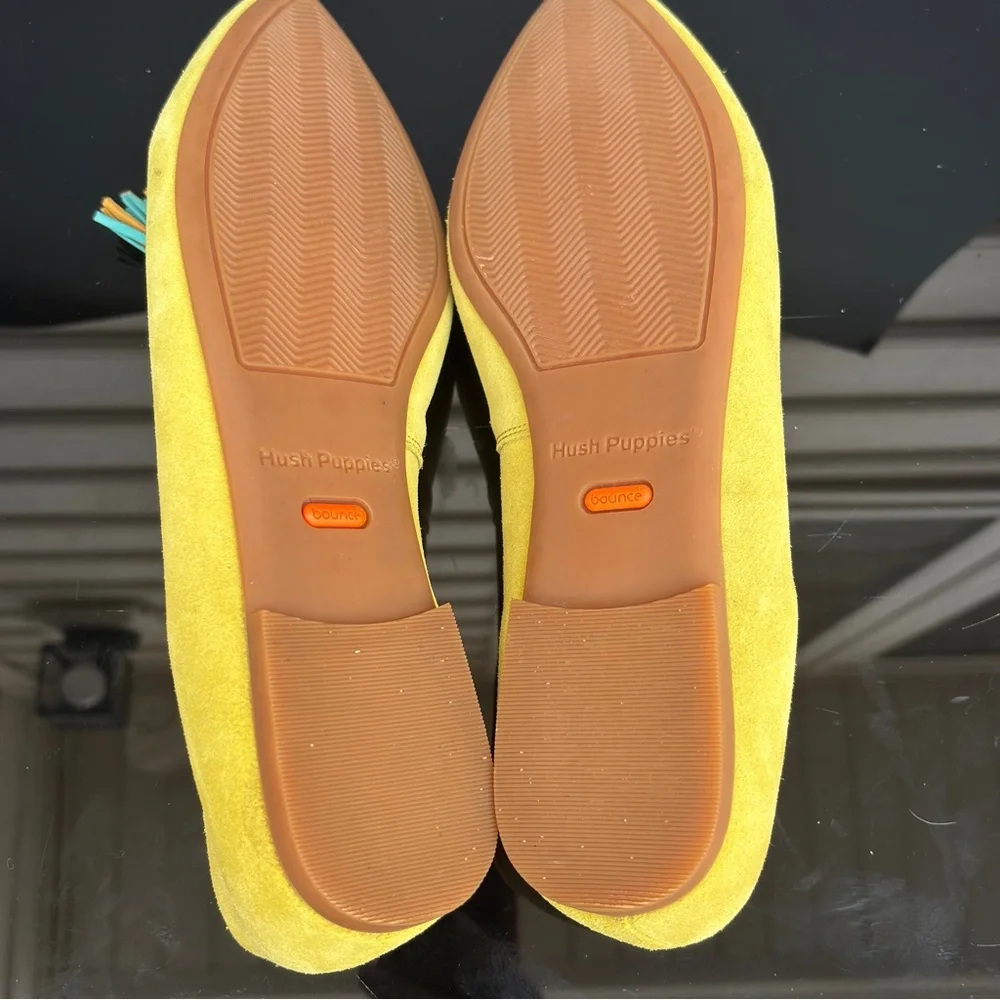 Hush Puppies Bounce Sadie Tassel Suede Slip On Yellow Size 9 - Picture 5 of 12